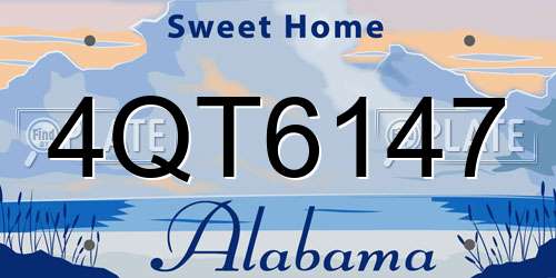 4QT6147 Alabama License Plate
