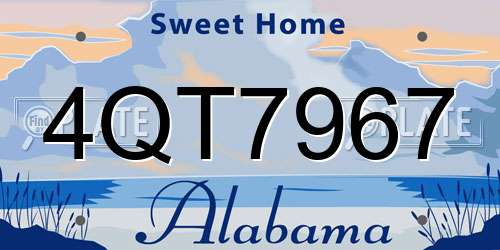 4QT7967 Alabama License Plate
