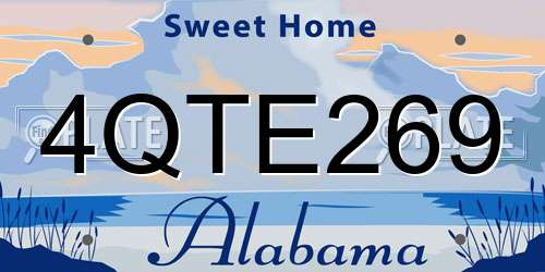 4QTE269 Alabama License Plate