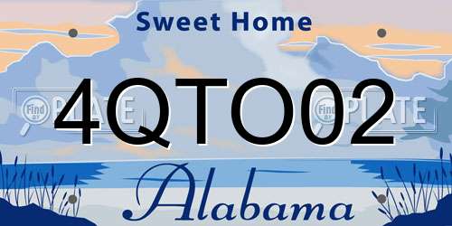4QTO02 Alabama License Plate