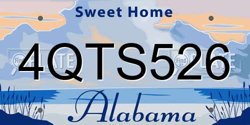 4QTS526 Alabama License Plate