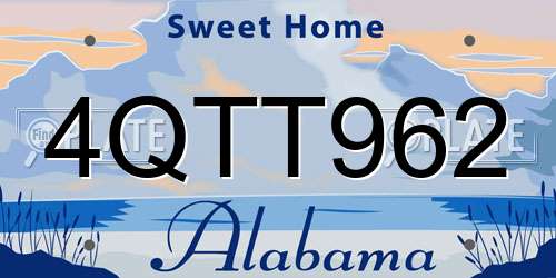 4QTT962 Alabama License Plate