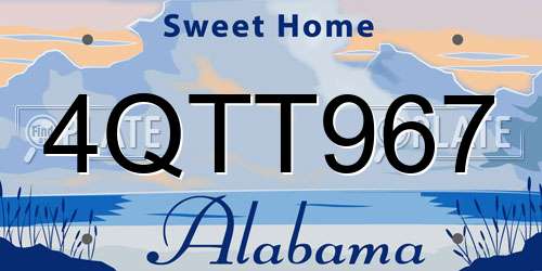 4QTT967 Alabama License Plate