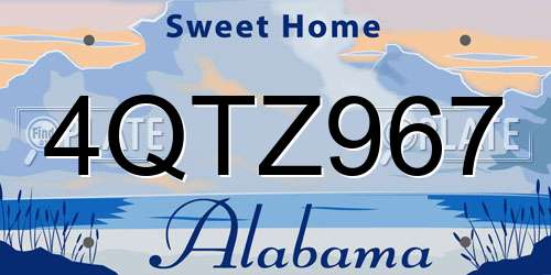 4QTZ967 Alabama License Plate