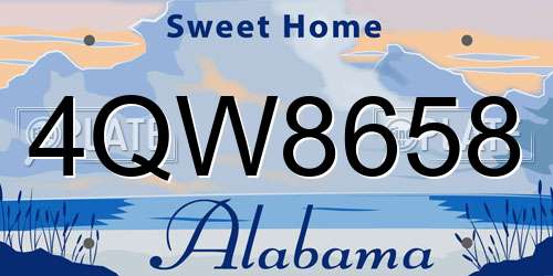 4QW8658 Alabama License Plate