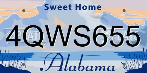 4QWS655 Alabama License Plate