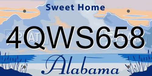 4QWS658 Alabama License Plate