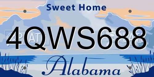 4QWS688 Alabama License Plate