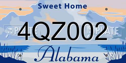 4QZ002 Alabama License Plate