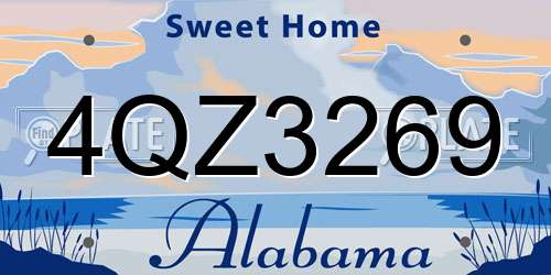 4QZ3269 Alabama License Plate
