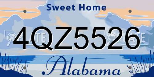 4QZ5526 Alabama License Plate