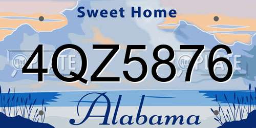 4QZ5876 Alabama License Plate