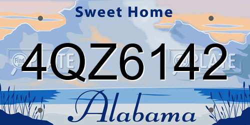 4QZ6142 Alabama License Plate