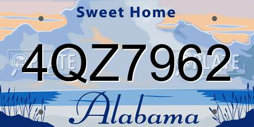 4QZ7962 Alabama License Plate