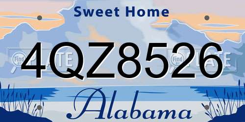4QZ8526 Alabama License Plate