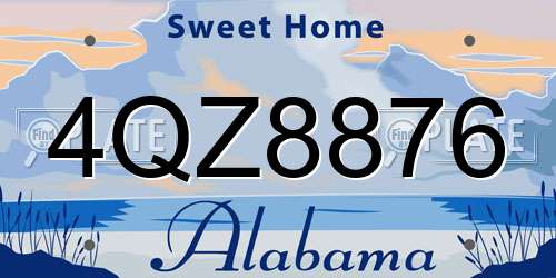 4QZ8876 Alabama License Plate
