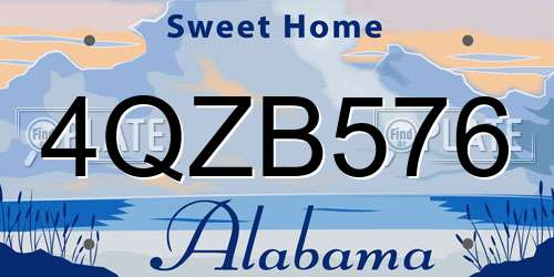 4QZB576 Alabama License Plate