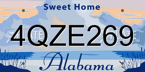 4QZE269 Alabama License Plate