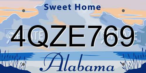 4QZE769 Alabama License Plate