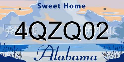 4QZQ02 Alabama License Plate