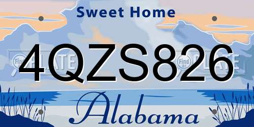 4QZS826 Alabama License Plate