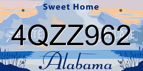 4QZZ962 Alabama License Plate