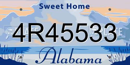 4R45533 Alabama License Plate