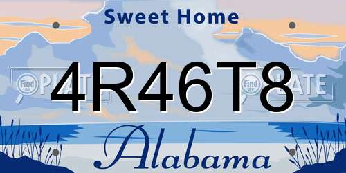 4R46T8 Alabama License Plate