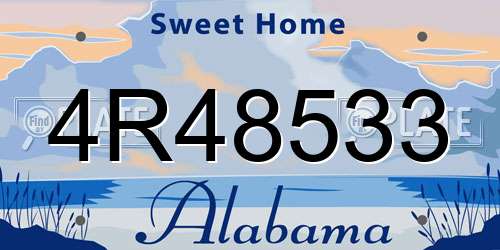 4R48533 Alabama License Plate