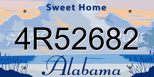 4R52682 Alabama License Plate