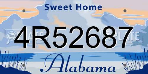 4R52687 Alabama License Plate