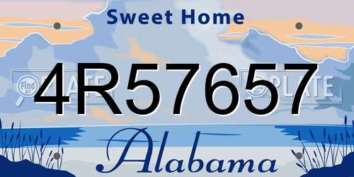 4R57657 Alabama License Plate