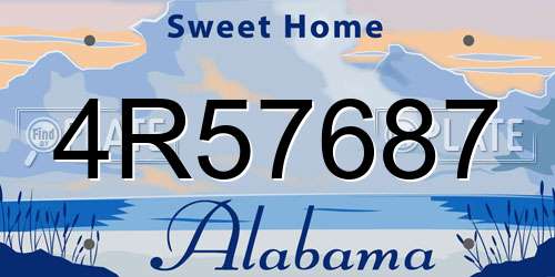 4R57687 Alabama License Plate