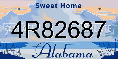 4R82687 Alabama License Plate