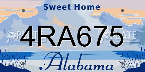 4RA675 Alabama License Plate
