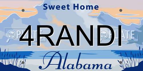 4RANDI Alabama License Plate