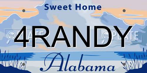4RANDY Alabama License Plate
