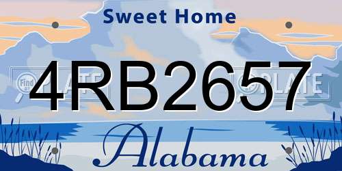 4RB2657 Alabama License Plate