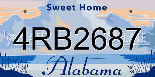 4RB2687 Alabama License Plate