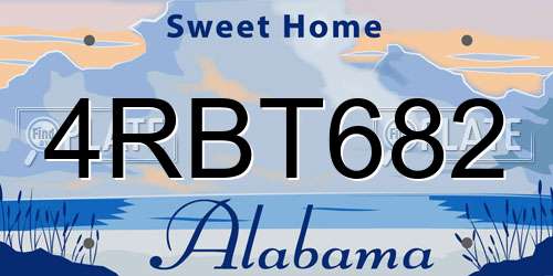 4RBT682 Alabama License Plate