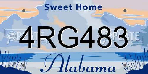 4RG483 Alabama License Plate