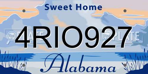 4RIO927 Alabama License Plate