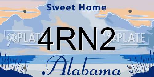 4RN2 Alabama License Plate