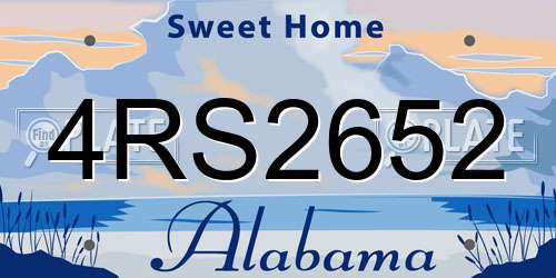 4RS2652 Alabama License Plate
