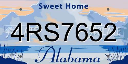 4RS7652 Alabama License Plate
