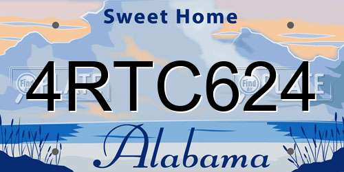 4RTC624 Alabama License Plate