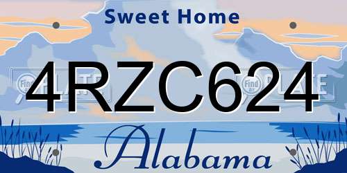 4RZC624 Alabama License Plate