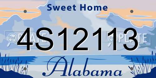4S12113 Alabama License Plate