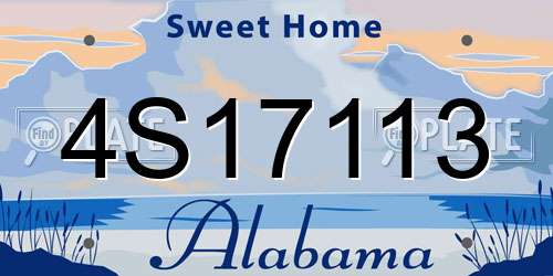 4S17113 Alabama License Plate