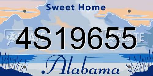 4S19655 Alabama License Plate
